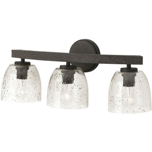 Clive 3 Light 24.5 inch Carbon Grey and Black Iron Vanity Light Wall Light