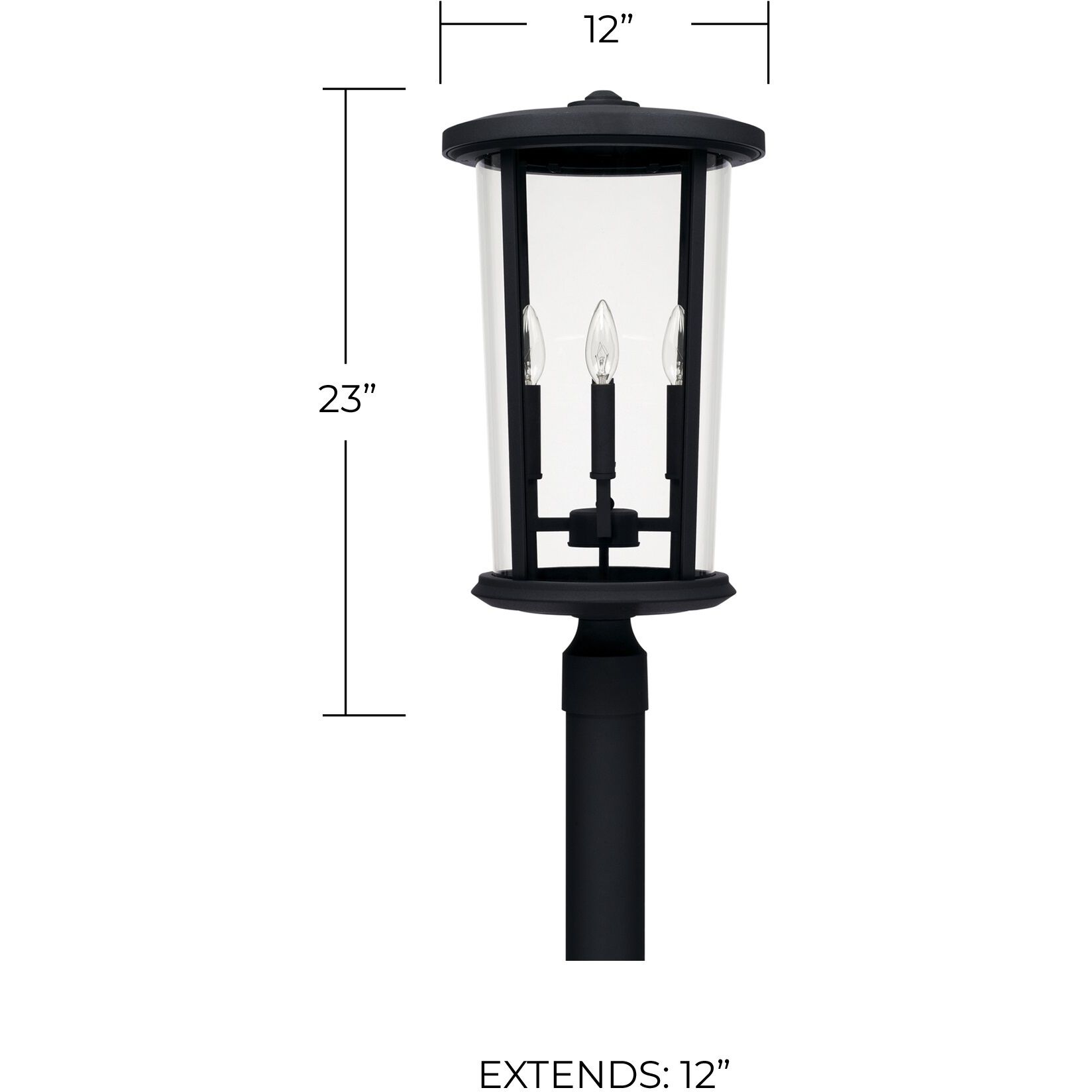 Howell 4 Light 23 inch Black Outdoor Post Lantern