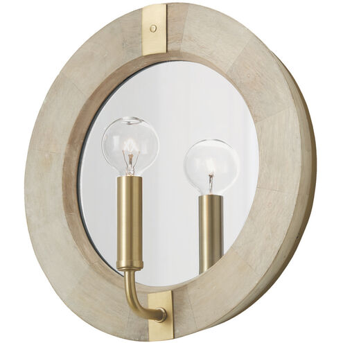 Finn 1 Light 12 inch White Wash and Matte Brass Sconce Wall Light