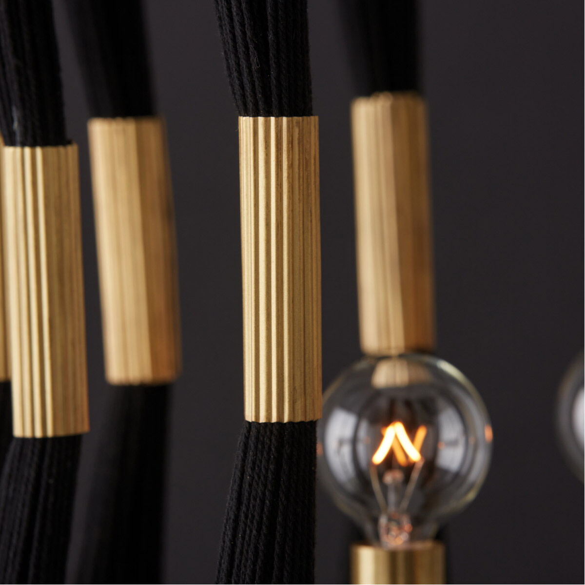 Bianca 4 Light 20 inch Black Rope and Patinaed Brass Foyer Light Ceiling Light