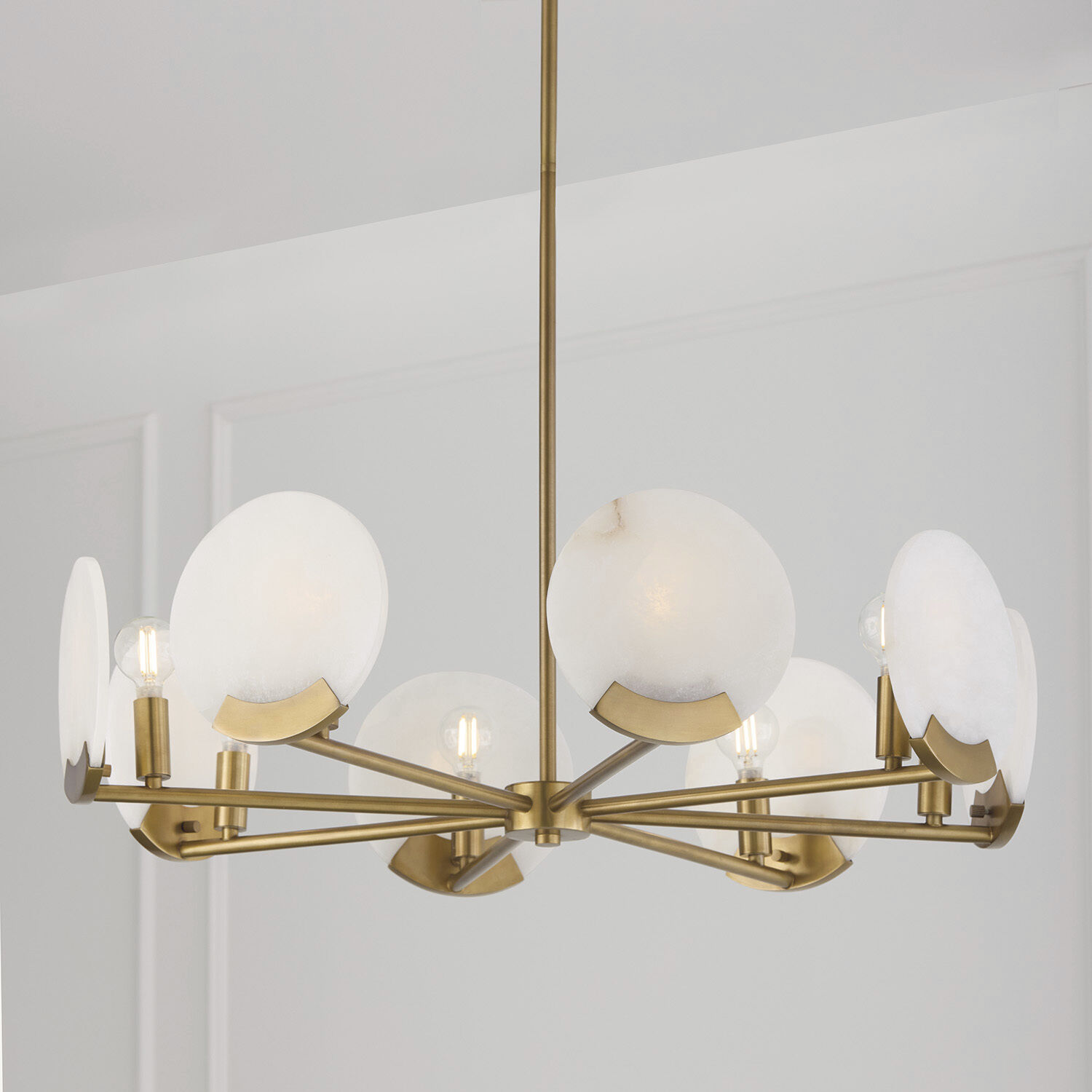 Oriya 8 Light 27.75 inch Aged Brass Chandelier Ceiling Light