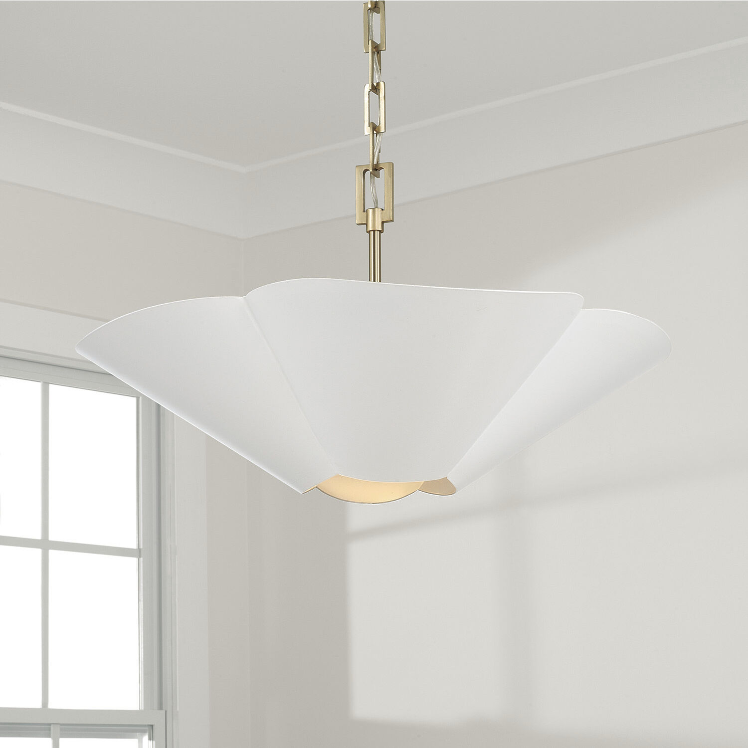Maeve 4 Light 23.25 inch Matte Brass and White Pendant Ceiling Light