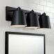 Alden 3 Light 24 inch Matte Black Vanity Light Wall Light