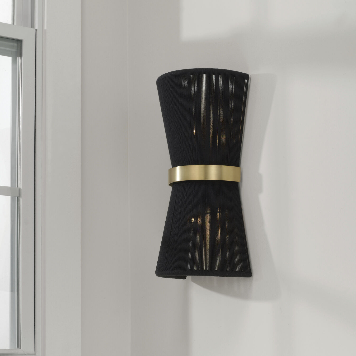 Cecilia 2 Light 8.75 inch Black Rope and Patinaed Brass Sconce Wall Light