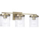 Vaughn 3 Light 23.25 inch Aged Brass Vanity Light Wall Light