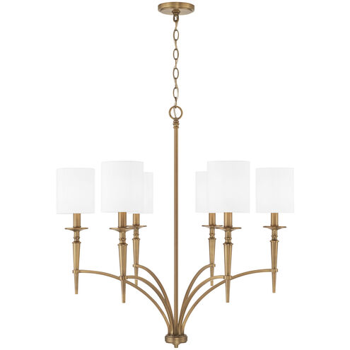 Abbie 6 Light 31 inch Aged Brass Chandelier Ceiling Light