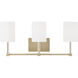 Ingrid 3 Light 24 inch Matte Brass Vanity Light Wall Light