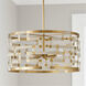 Hala 4 Light 22 inch Bleached Natural Jute and Patinaed Brass Pendant Ceiling Light