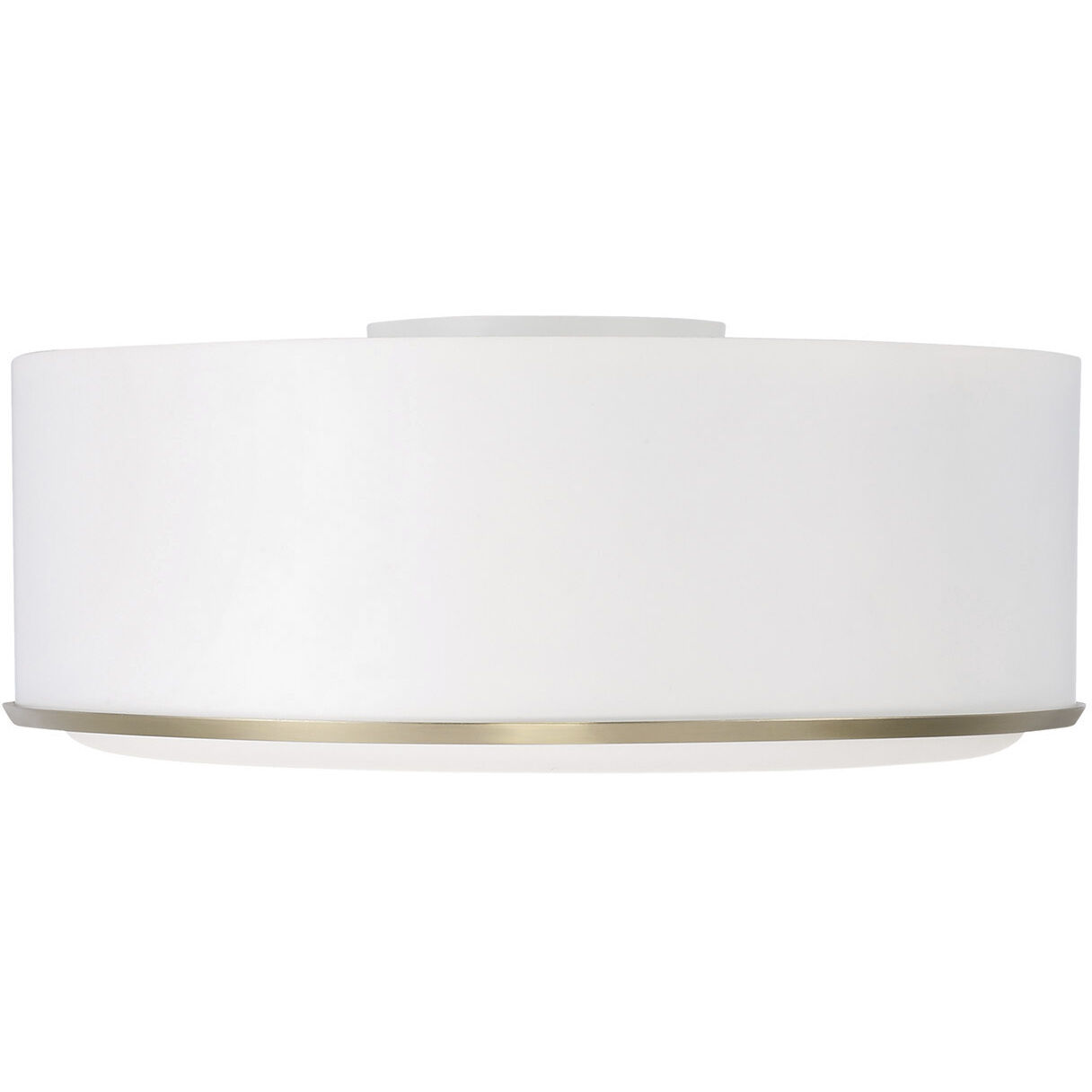 Carlton 3 Light 15.5 inch Matte Brass and White Flush Mount Ceiling Light