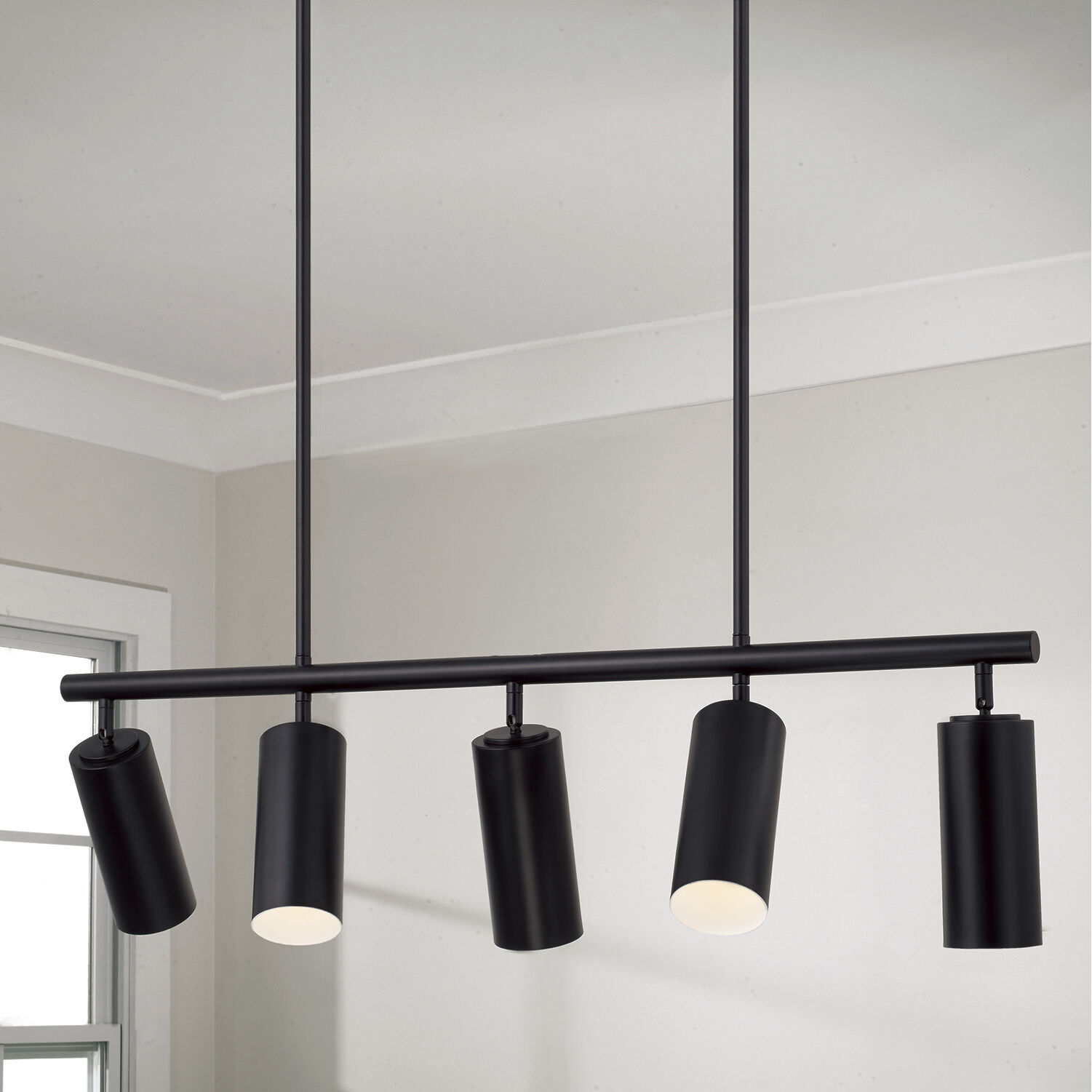 Robbie 5 Light 40 inch Matte Black Island Light Ceiling Light