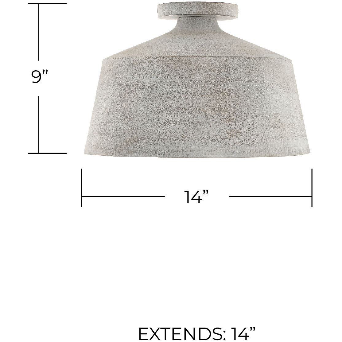Quarry 1 Light 14 inch Stucco Semi-Flush Ceiling Light