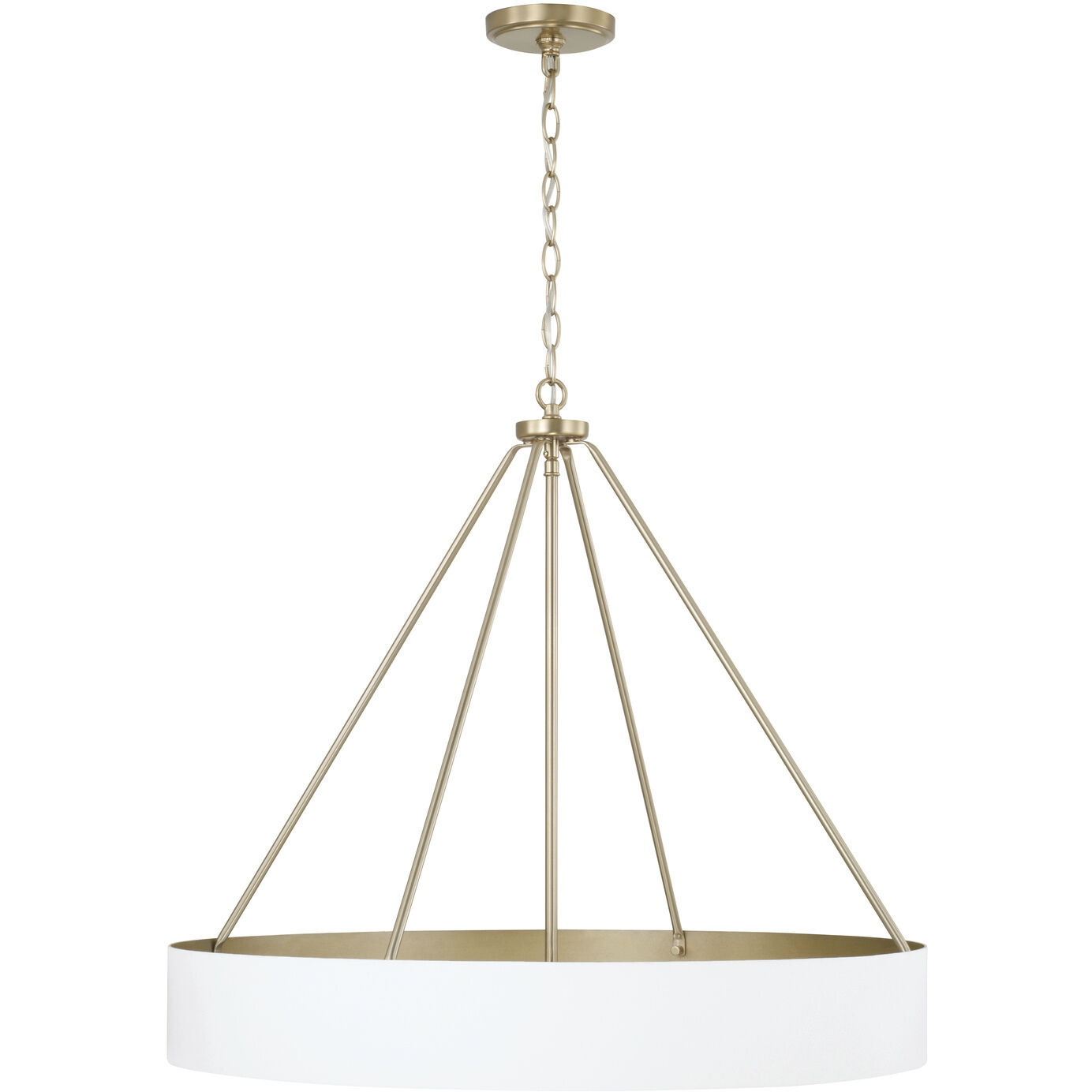 Weller 4 Light 27.5 inch Matte Brass and White Chandelier Ceiling Light