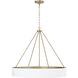 Weller 4 Light 27.5 inch Matte Brass and White Chandelier Ceiling Light