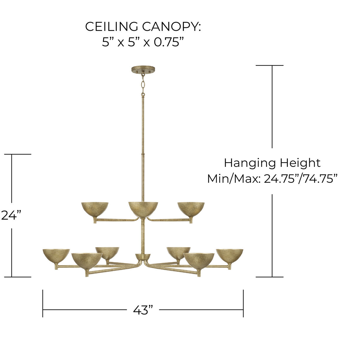 Francesca LED 43 inch Feathered Gold Chandelier Ceiling Light