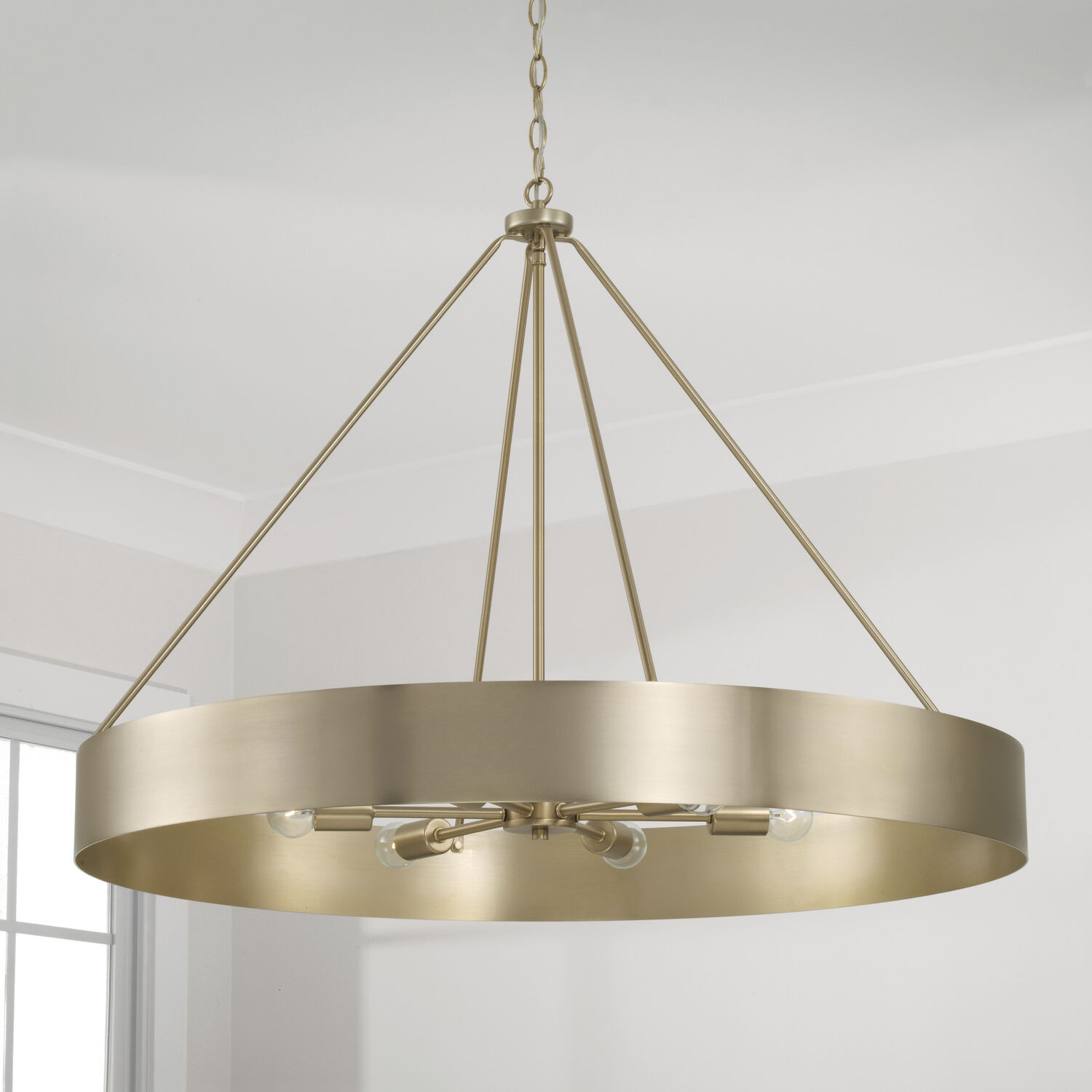 Weller 6 Light 35.75 inch Matte Brass Chandelier Ceiling Light