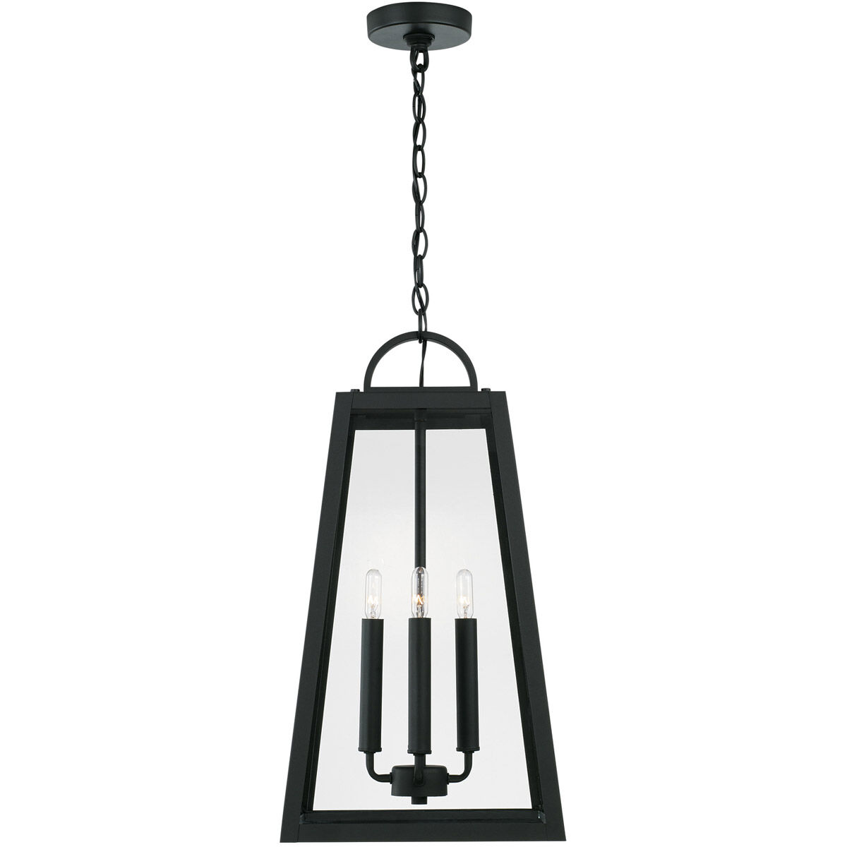 Leighton 4 Light 12 inch Black Outdoor Hanging Lantern