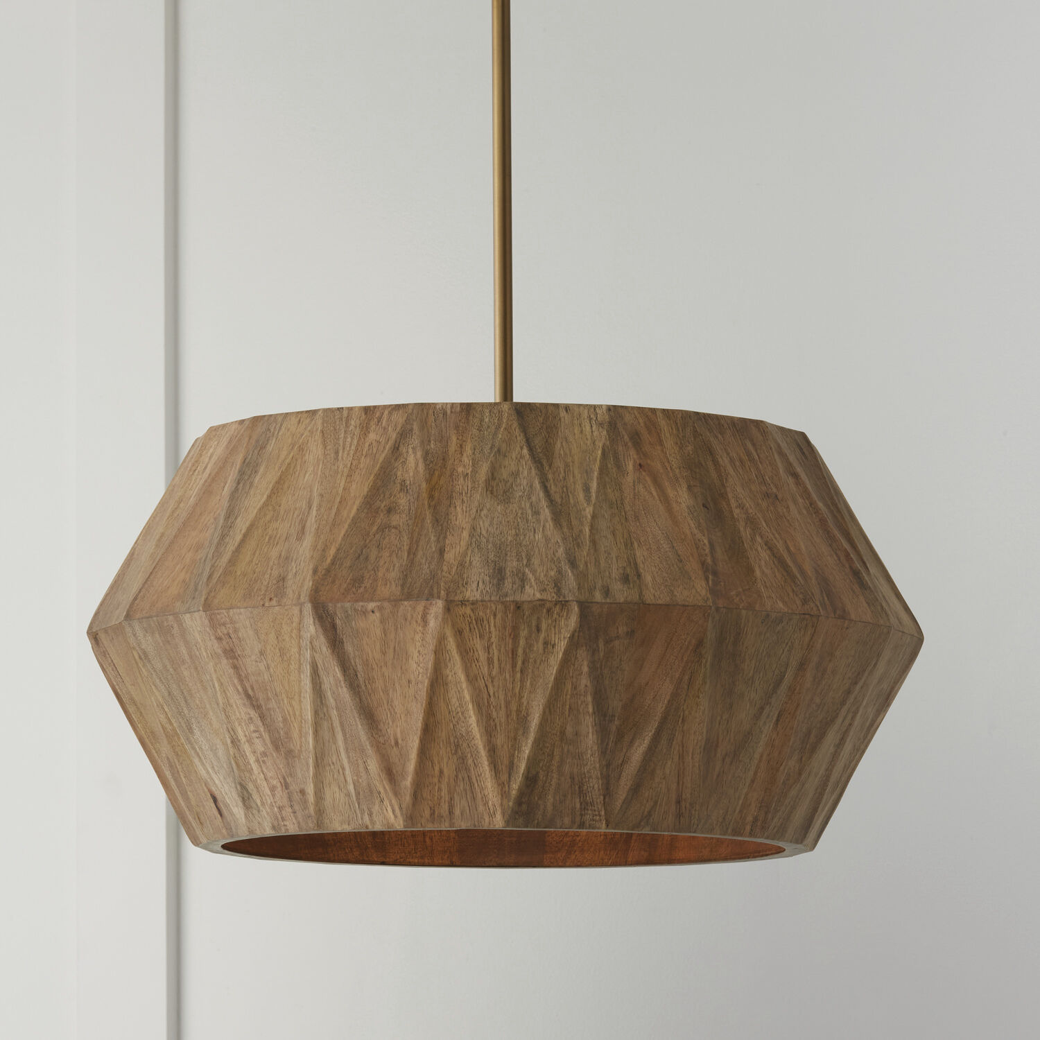 Nadeau 4 Light 22 inch Light Wood and Patinaed Brass Pendant Ceiling Light