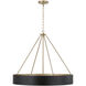 Weller 4 Light 27.5 inch Matte Brass and Black Chandelier Ceiling Light