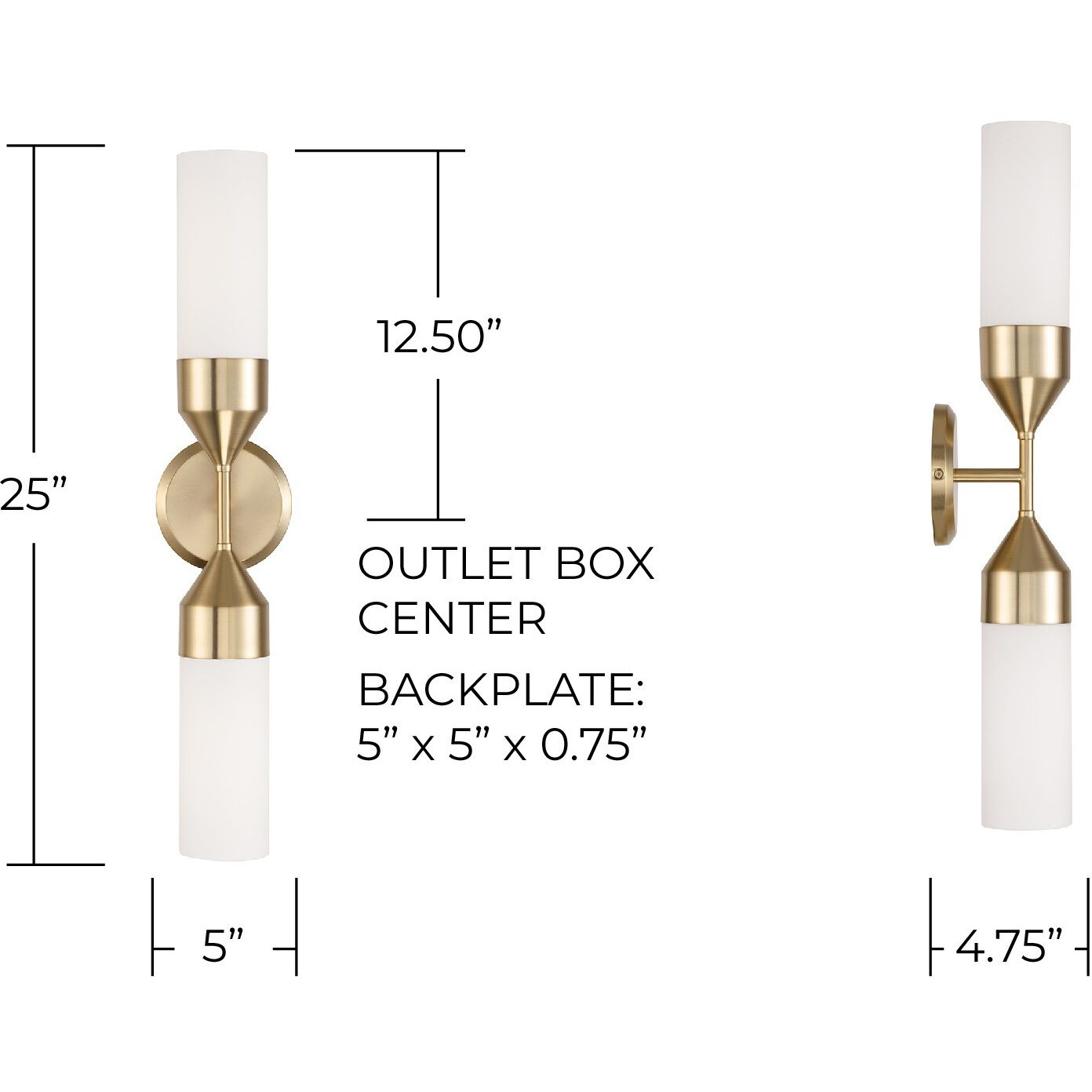 Devon 2 Light 5 inch Matte Brass Sconce Wall Light