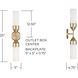 Devon 2 Light 5 inch Matte Brass Sconce Wall Light