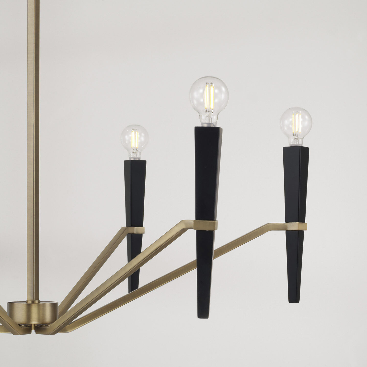 Enzo 6 Light 33 inch Aged Brass and Black Chandelier Ceiling Light