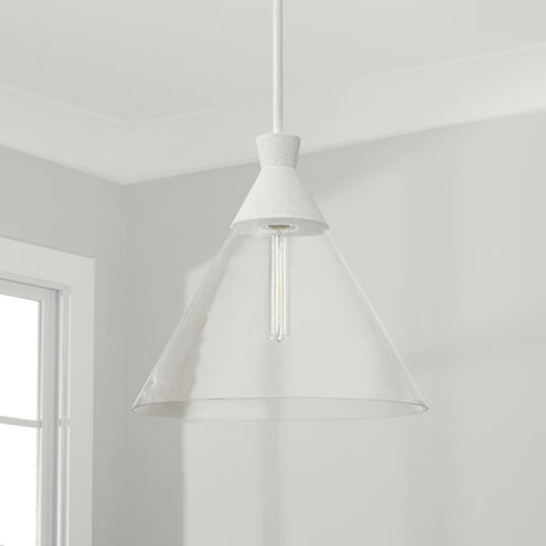Paloma 1 Light 15 inch Textured White Pendant Ceiling Light