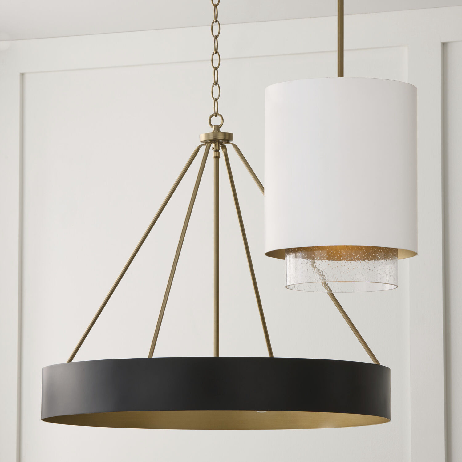 Weller 4 Light 27.5 inch Matte Brass and Black Chandelier Ceiling Light