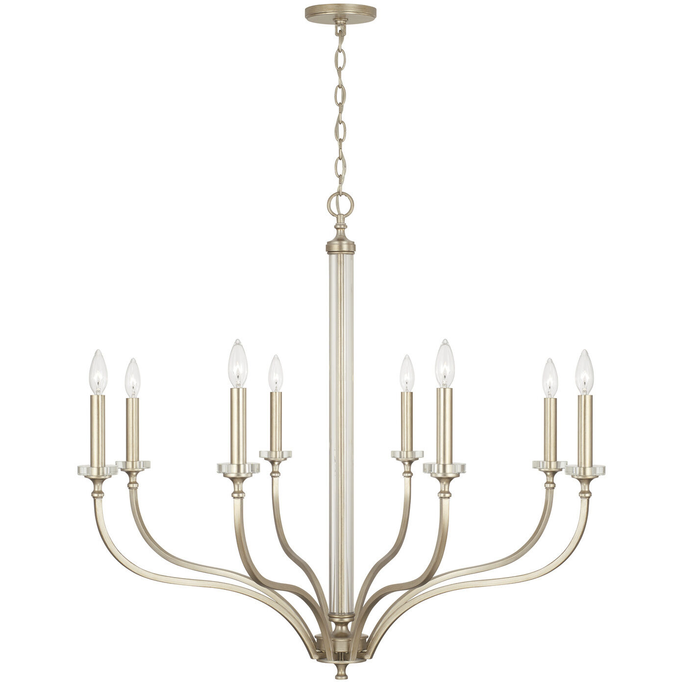 Breigh 8 Light 38 inch Brushed Champagne Chandelier Ceiling Light