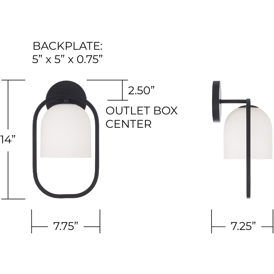 Zeek Sconce Wall Light in Matte Black