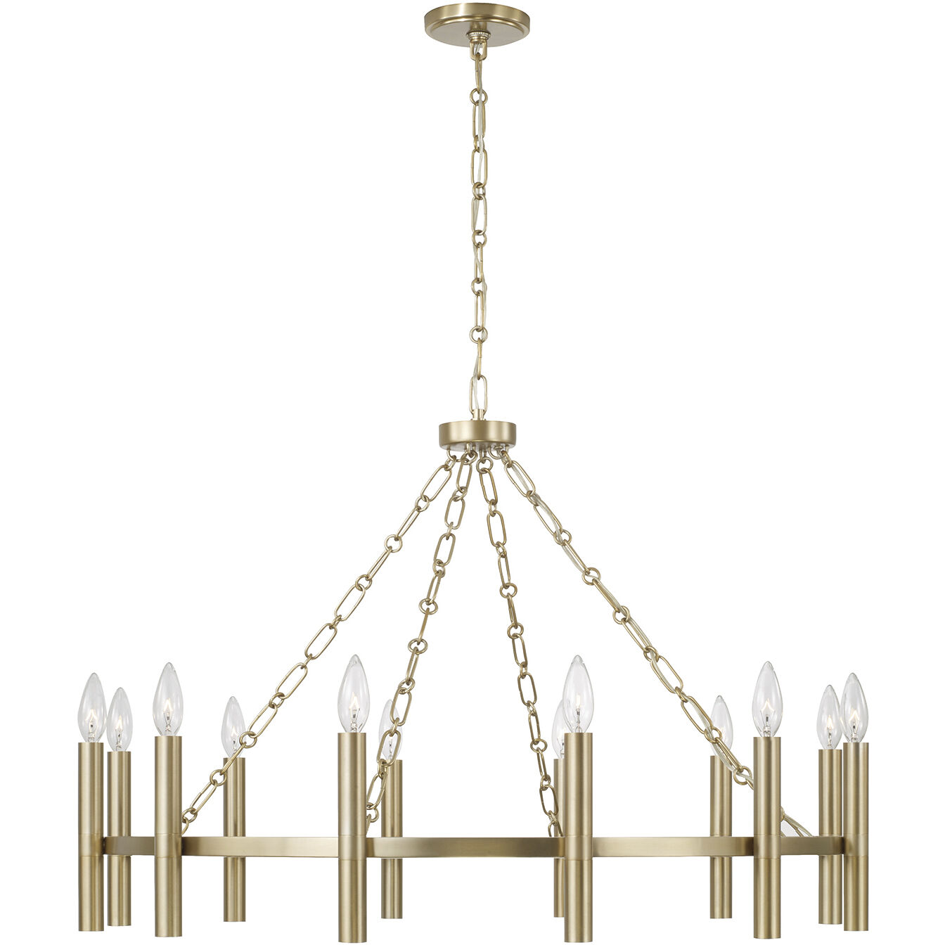 Winton 12 Light 35 inch Matte Brass Chandelier Ceiling Light