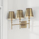 Whitney 3 Light 24 inch Aged Brass Vanity Light Wall Light