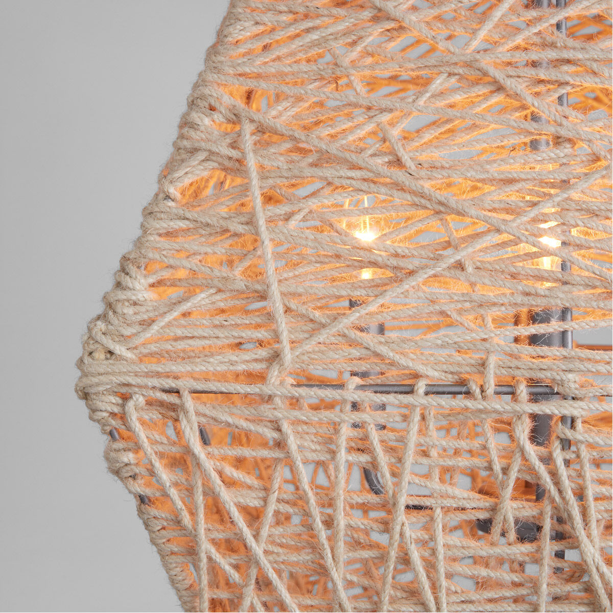 Finley 4 Light 19 inch Natural Jute and Grey Pendant Ceiling Light