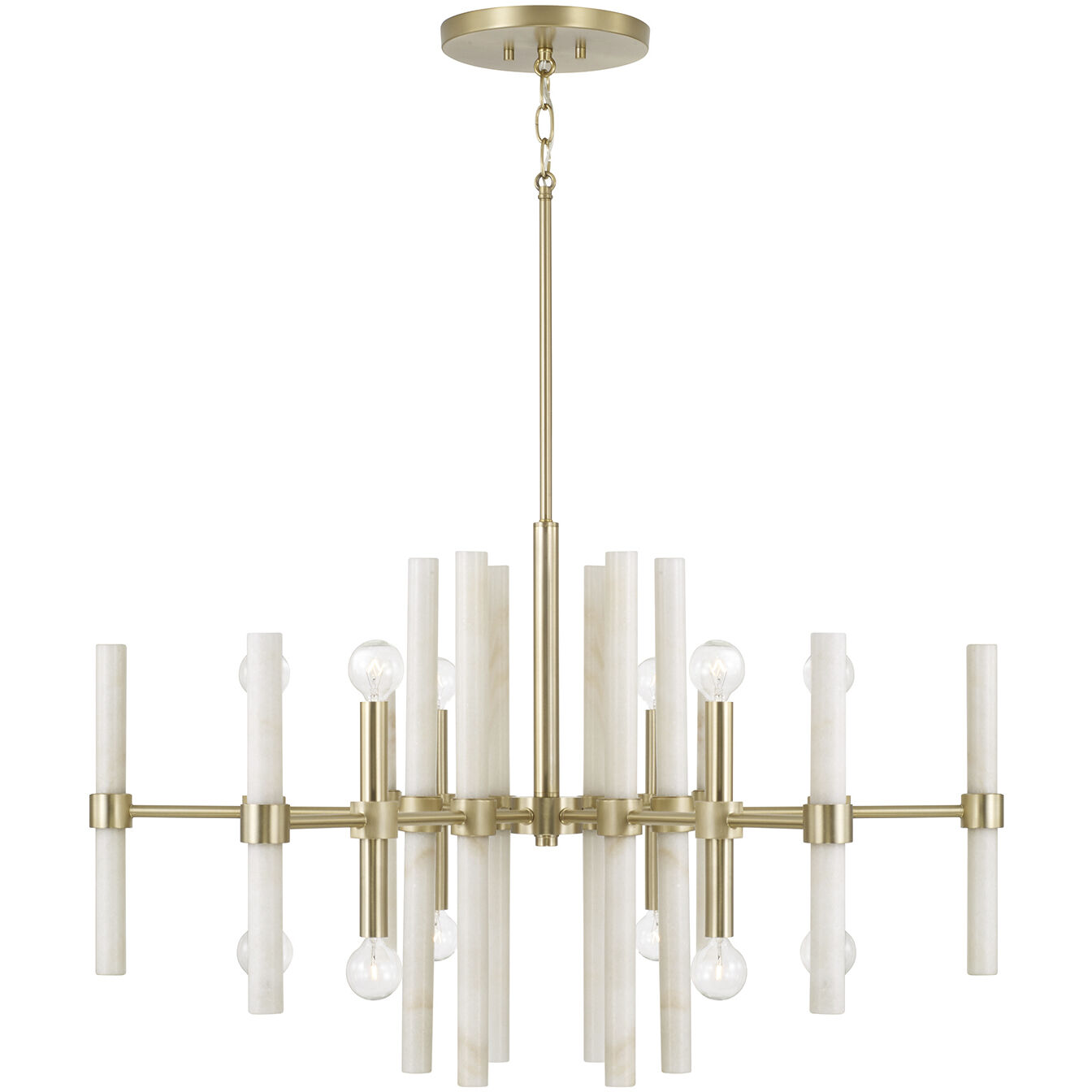 Marlow 12 Light 34.75 inch Matte Brass Chandelier Ceiling Light