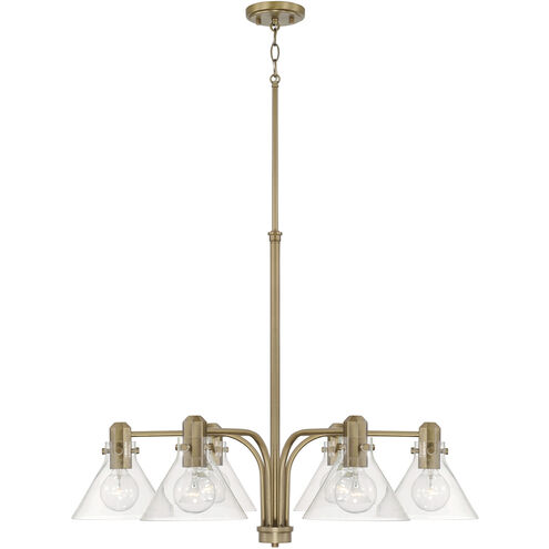 Capital Lighting Greer 6 Light 33 inch Aged Brass Chandelier Ceiling Light 445861AD-528 - Open Box