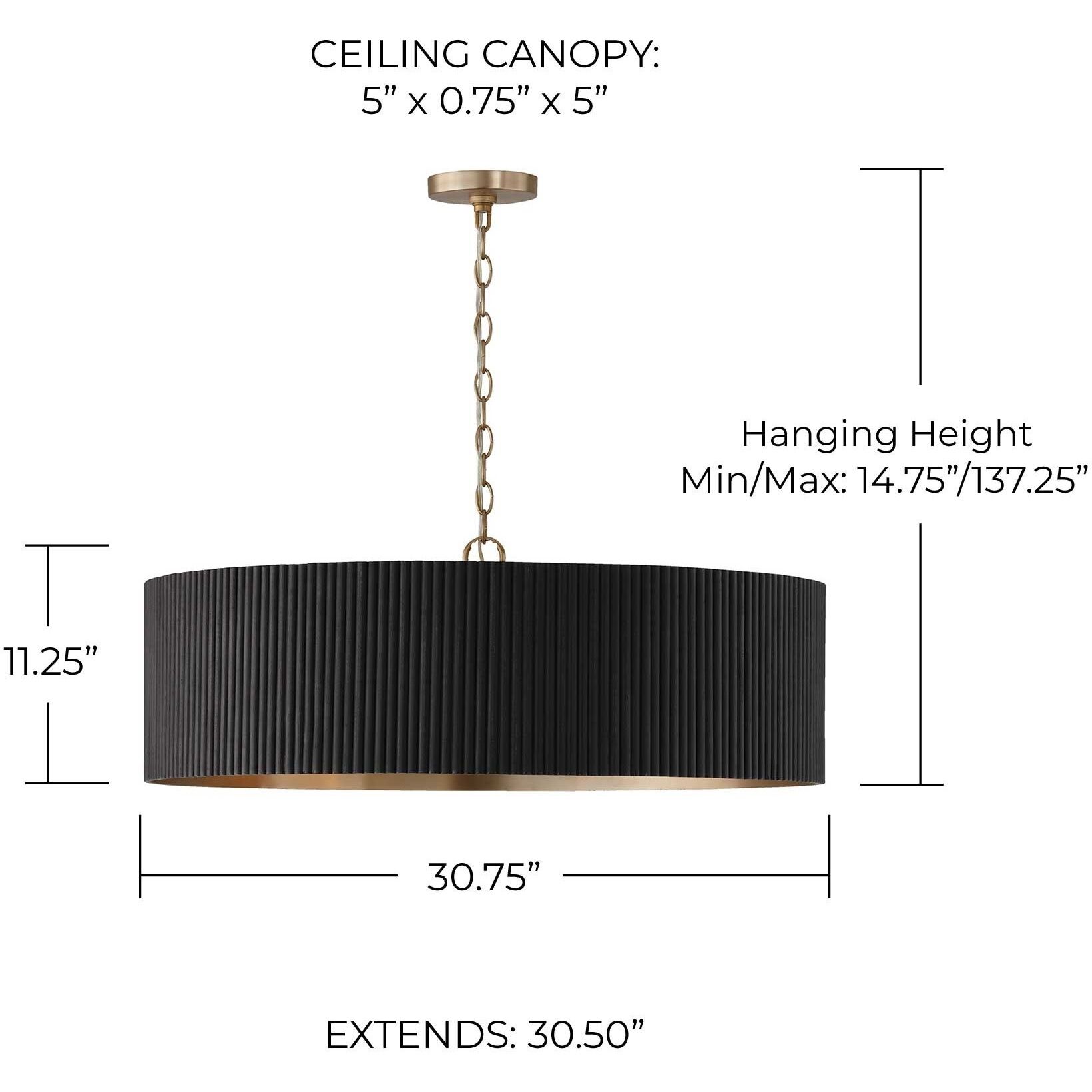 Capital Lighting 450741KR Donovan 4 Light 30.75 inch Black