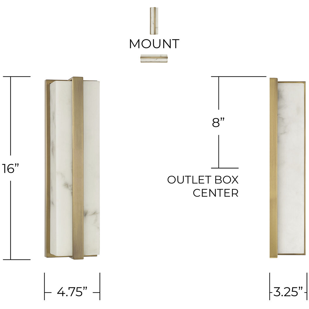 Noah LED 4.75 inch Aged Brass ADA Sconce Wall Light