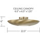 Gia 4 Light 22.5 inch Aged Brass Semi-Flush Mount Ceiling Light