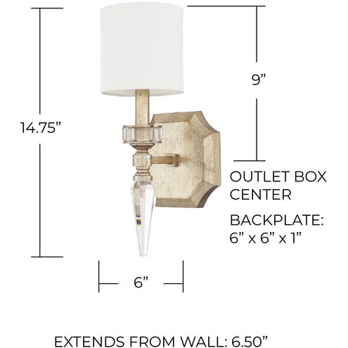 Olivia 1 Light 6 inch Winter Gold Sconce Wall Light