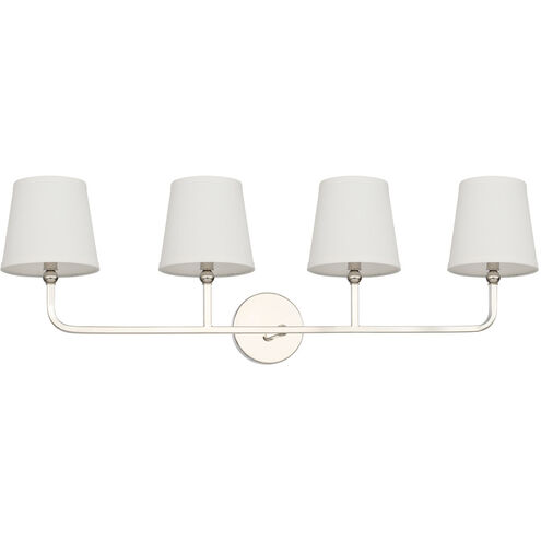 Dawson 4 Light 35 inch Polished Nickel Vanity Light Wall Light