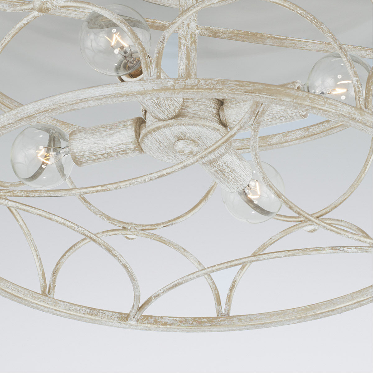 Ricci 4 Light 15.25 inch Winter White Semi-Flush Mount Ceiling Light, Convertible Dual Mount
