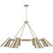 Leo 6 Light 48 inch Matte Brass Chandelier Ceiling Light