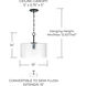 Emerson 1 Light 15 inch Matte Black Semi-Flush Mount Ceiling Light, Convertible Dual Mount