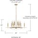Elora 12 Light 35 inch Matte Brass Chandelier Ceiling Light