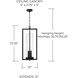Kent 3 Light 12 inch Black Outdoor Hanging Lantern