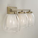 Joss 3 Light 25.5 inch Aged Brass Vanity Light Wall Light