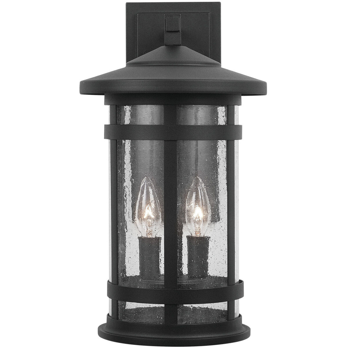 Mission Hills 2 Light 17 inch Black Outdoor Wall Lantern