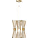Bianca 1 Light 12 inch Bleached Natural Rope and Patinaed Brass Pendant Ceiling Light