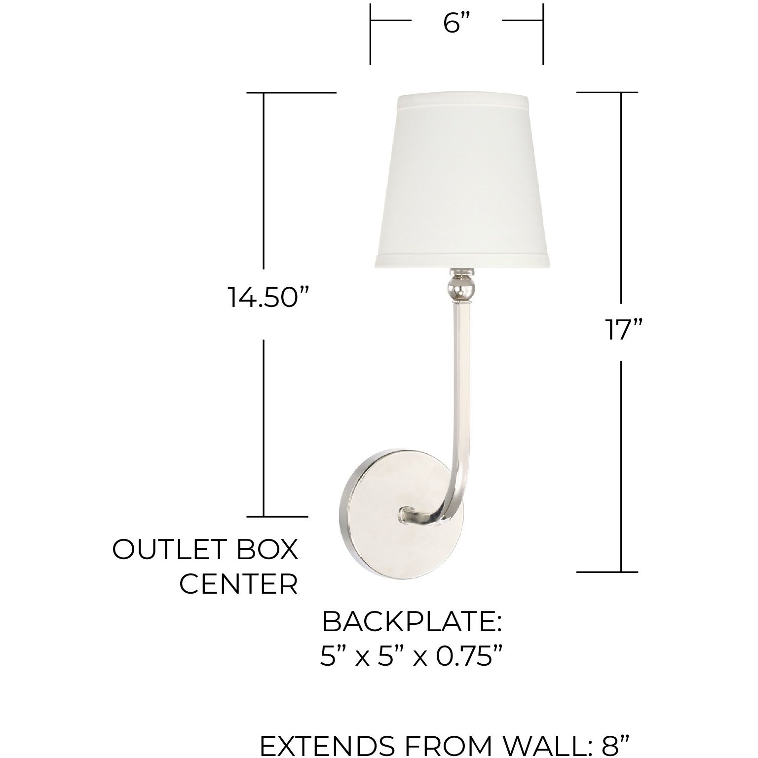 Dawson 1 Light 6 inch Polished Nickel Sconce Wall Light