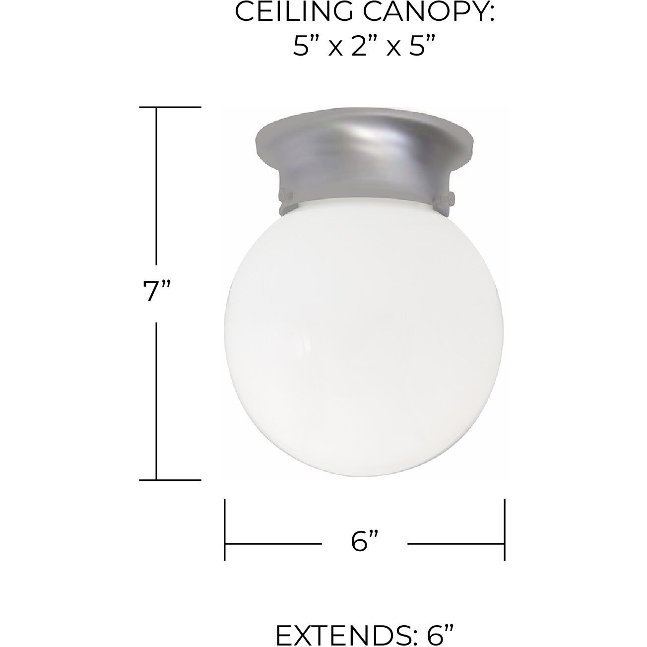 Globe 1 Light 6 inch Matte Nickel Flush Mount Ceiling Light