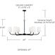 Brody 6 Light 47 inch Matte Black Chandelier Ceiling Light